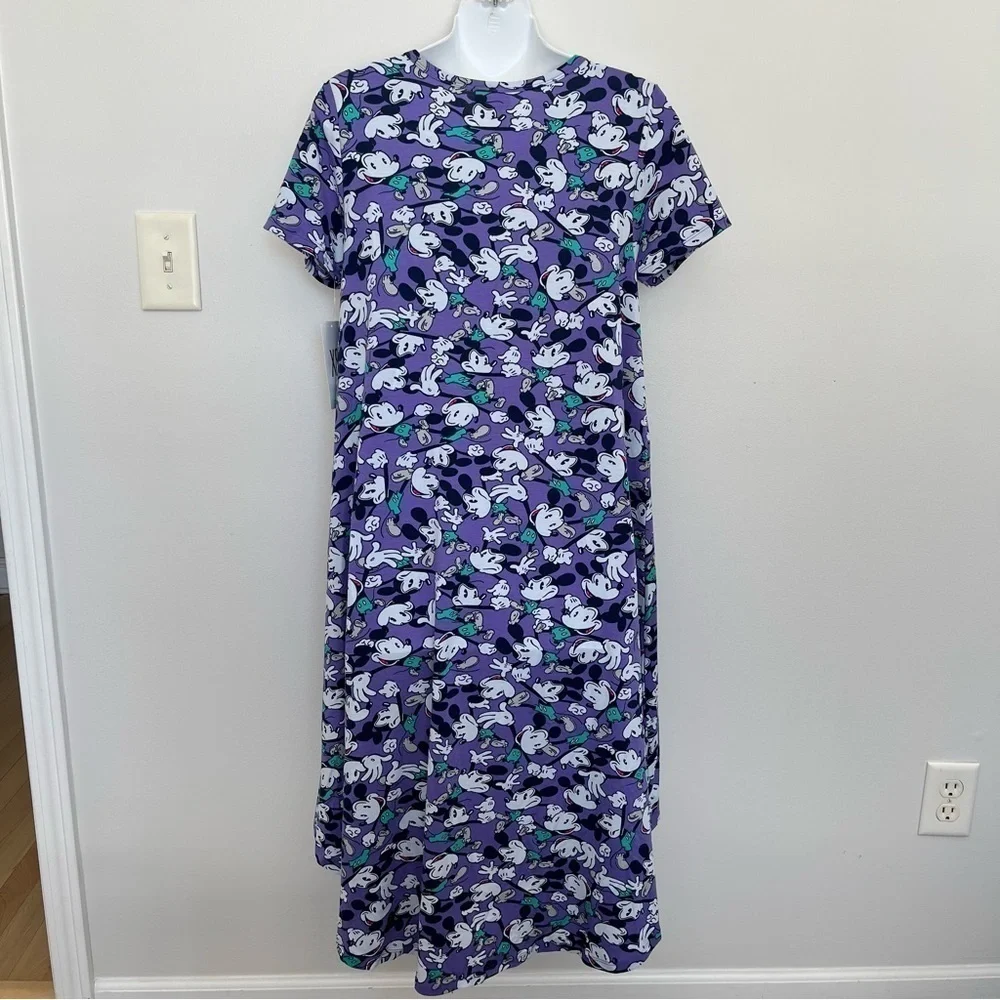 Lularoe Womens NEW Disney Mickey Mouse Dress Size XS Carly T-shirt Dress - Picture 6 of 9